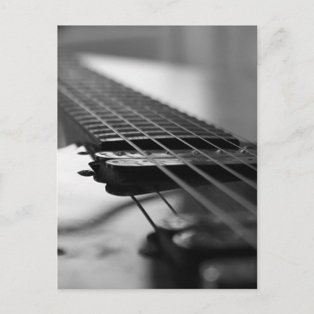 Svartvit Guitar Vykort (Framsida)