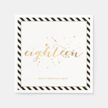 Svartvit Guld artonde artonde Födelsedagsfesten