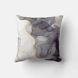 Svartvit Guld Bläck Kudde