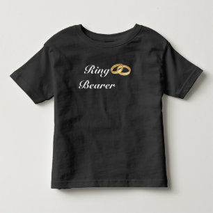 Svartvit Guld Bröllop Ringar Ring Bearer T Shirt
