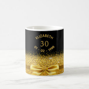 Svartvit guld, klassisk elegant, namn kaffemugg