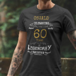 Svartvit Guld Manar, 60:e födelsedagen T Shirt<br><div class="desc">En vintage på födelsedagskalas T-shirt med ett hjärtligt budskap. Lägg till namn och ändra året med hjälp av mallen.</div>