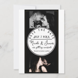 Svartvit Guld, modern, minimalt Spara datum