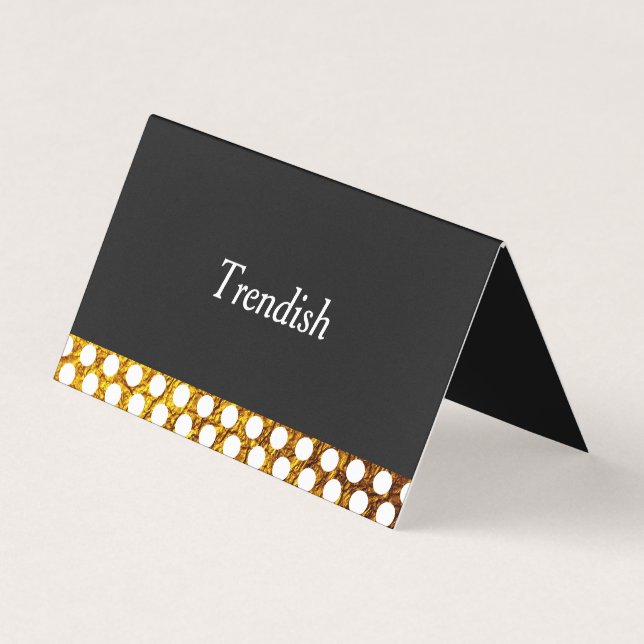 Svartvit guld Polka dots, bakgrunden Visitkort (Framsida)