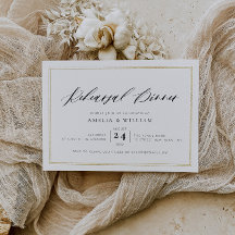 Svartvit guld ram på repetitionsmiddag