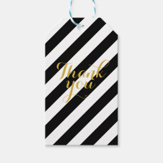 Svartvit guld tack för märkre presentetikett