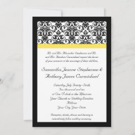 Svartvit Gult med vibrant  Inbjudningar