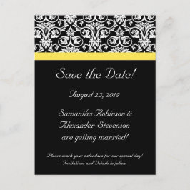 Svartvit Gult med vibrant  Meddelande Vykort