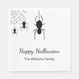 Svartvit halloween fest Gothic Spiders Black White Pappersservett