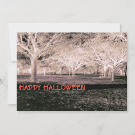 Svartvit Halloween fest-Scary Skogen Inbjudningar