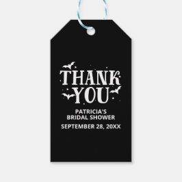 Svartvit Halloween-Möhippa Tack Presentetikett