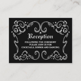 Svartvit Halloween-mottagningskort för gotisk Rull Tilläggskort