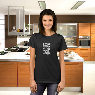 Svartvit hälsans livsstil, roligt citat t shirt