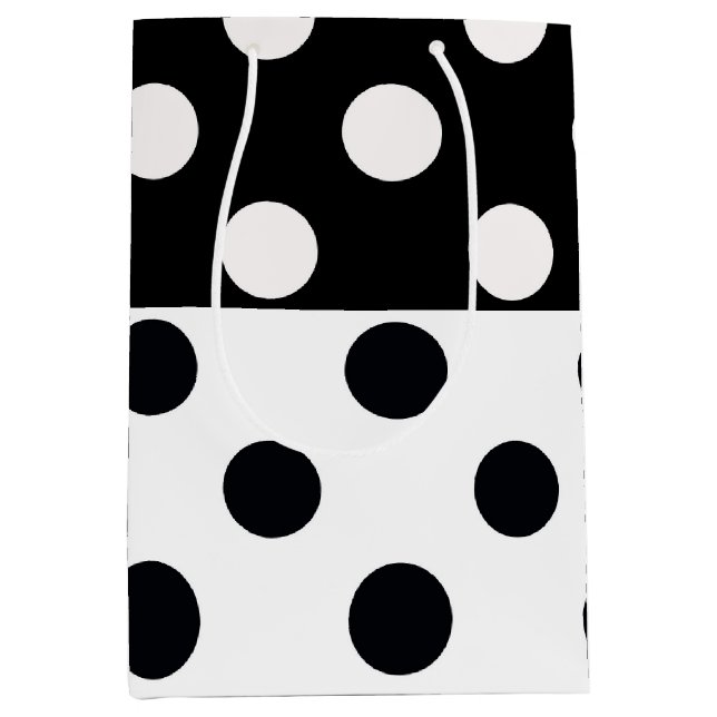 Svartvit halv Färg, uppdelad inverterad Polka dots (Framsidan)