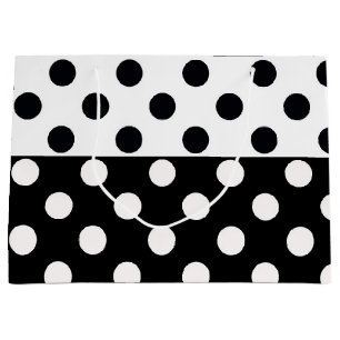 Svartvit halv Färg, uppdelad inverterad Polka dots
