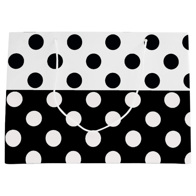 Svartvit halv Färg, uppdelad inverterad Polka dots (Framsidan)