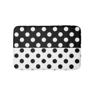 Svartvit halv Färg, uppdelad inverterad Polka dots Badrumsmatta