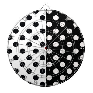Svartvit halv Färg, uppdelad inverterad Polka dots Darttavla