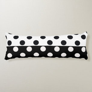 Svartvit halv Färg, uppdelad inverterad Polka dots Kroppskudde