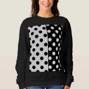 Svartvit halv Färg, uppdelad inverterad Polka dots T Shirt