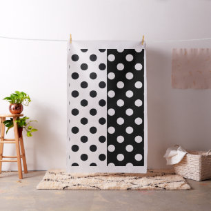 Svartvit halv Färg, uppdelad inverterad Polka dots Tyg
