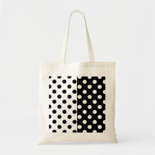 Svartvit halv Färg, uppdelad inverterad Polka dots Tygkasse