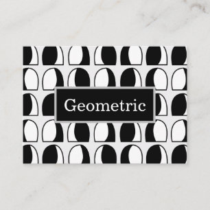 Svartvit halvcirkel Geometric Mönster Visitkort