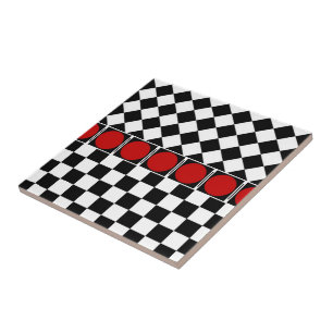 Svartvit halvdiameter, Checkers Kakelplatta