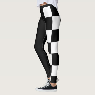 Svartvit halverings- och halvkontrollant leggings