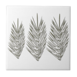 Svartvit Handflatan Löv Teckning Kakelplatta