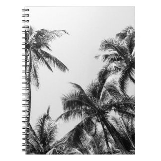 Svartvit handflatan Träd Löv Anteckningsbok