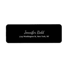 Svartvit handskriftsskript, oformaterat Kreativ Returadress Etikett