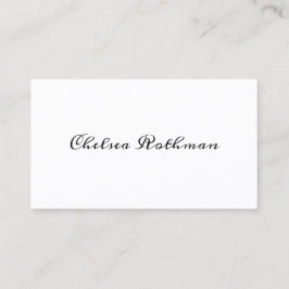 Svartvit, handskriven Calligraphy White-minimalist Visitkort