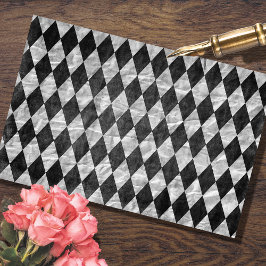 Svartvit Harlequin Decoupage-utgivningspapper