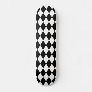 Svartvit Harlequin Skateboard Bräda 21,5 Cm
