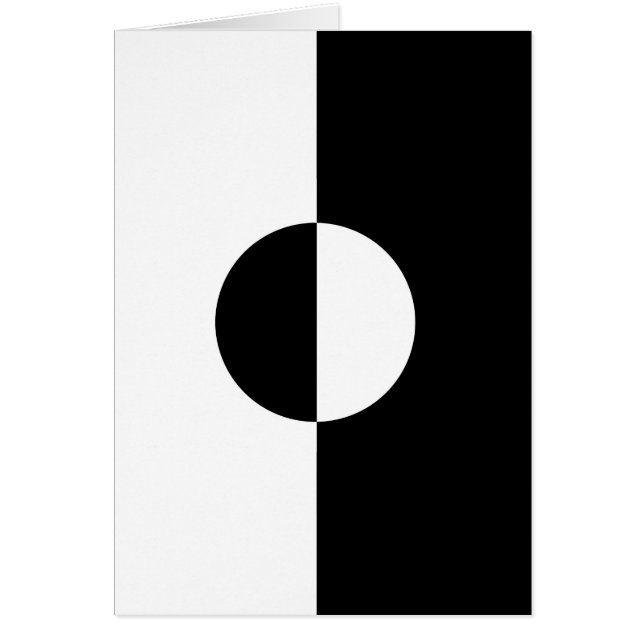 Svartvit harmoni hälsningskort (Framsidan)