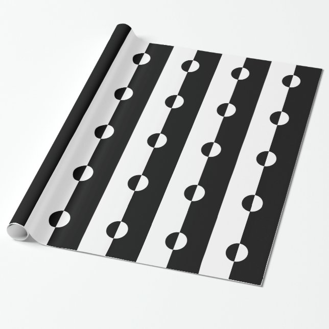 Svartvit harmoni presentpapper (Utrullad)