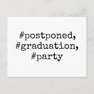 Svartvit Hashtag-uppskjuten Studentfest Vykort