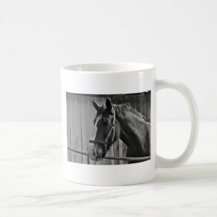 Svartvit häst - Fotografi av djur Kaffemugg