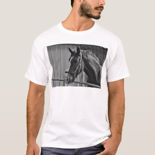 Svartvit häst - Fotografi av djur T Shirt