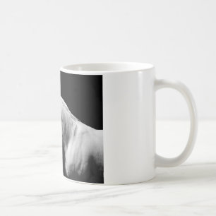 Svartvit häst kaffemugg