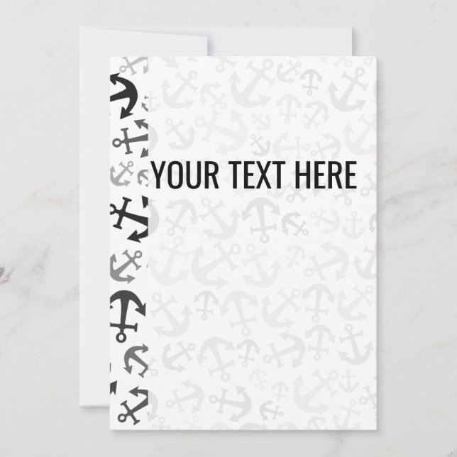 Svartvit havsankare Mönster meddelande (Framsida)