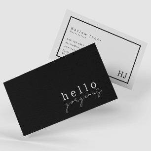 Svartvit Hej Gorgous Beauty Minimalist Visitkort