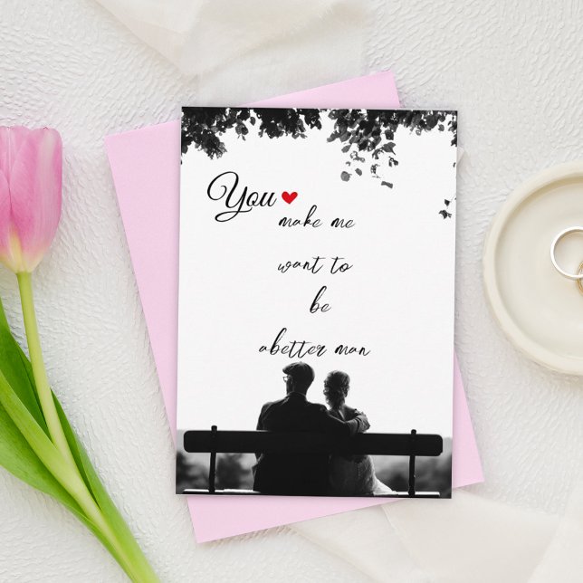 Svartvit Helgdag-fotokort för kärlek Tack Kort (Skapare uppladdad)