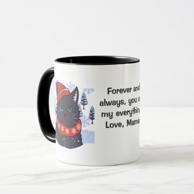 Svartvit Helgdag med minimalistisk Roligt med en a Mugg (Framsida vänster)