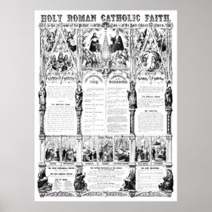 Svartvit Heliga romersk katolsk Faith Infografik Poster