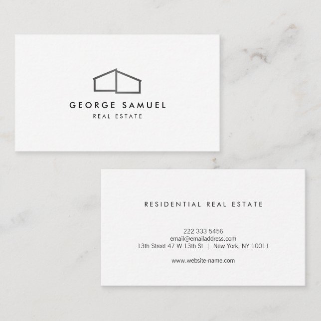 Svartvit hemmakontor för Logotyp Visitkort (Fram/baksida)