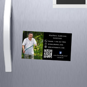 Svartvit hemreparerar handyman för bild QR-kod Magnetiska Visitkort