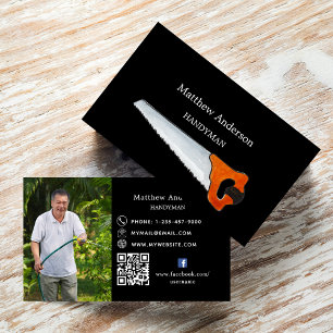 Svartvit hemreparerar handyman för bild QR-kod Visitkort