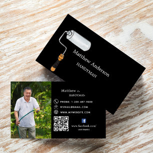 Svartvit hemreparerar handyman för bild QR-kod Visitkort